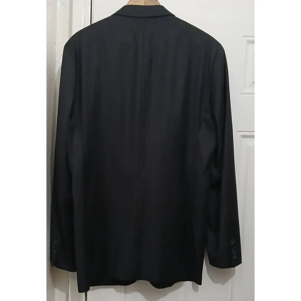 Hugo boss mens 42L blazer jacket super 100 virgin wool dark green